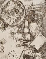 Olvashatatlan jelzésel: Filatelist. Rézkarc, papír, 31×24 cm