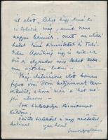 cca 1930 Simon János György (1894 - 1968) festőművész autográf levele Gerő Ödön művészeti írónak  / ...