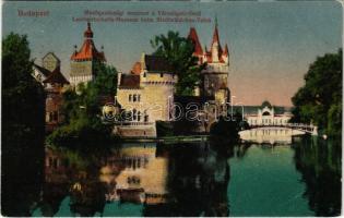 1918 Budapest XIV. Városliget, Mezőgazdasági múzeum a Városligeti-tónál, Vajdahunyad vára