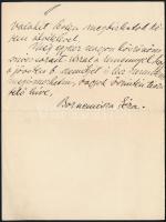 1907 Bornemisza Géza (1884-1966) festőművész.autográf levele melyben valamilyen félreértésről és kép...