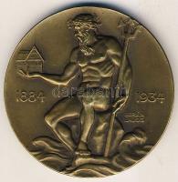 1934. "Neptun Budapesti Evezős Egylet-50 év emlékére" dekoratív Br plakett. Szign.Berán Lajos T:2