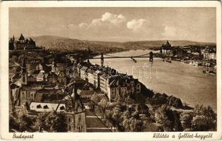 Budapest I. Kilátás a Gellért-hegyről, Szent Gellért szobor, Döbrentei tér, Lánchíd (EK)