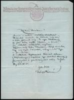1913 Györgyi Kálmán (1860-1930) művészeti író, a Magyar Iparművészet szerkesztőjének autográf levele, Gerő Ödönnek, melyben Bálint és Jámbor iparművészekről szóló cikkét sietteti. A cikk ezután az újság májusi számában időben megjelent.
