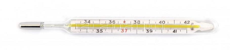 Régi higanyos lázmérő, h: 13 cm