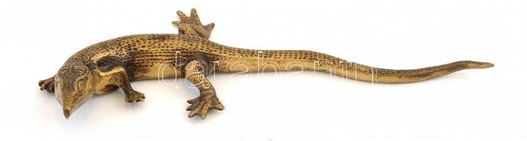 Réz aligátor, h: 24,5 cm