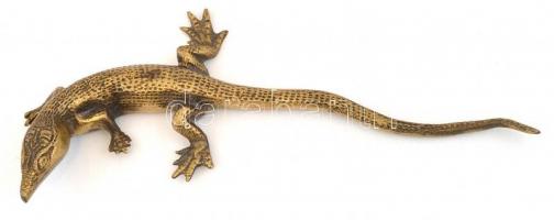 Réz aligátor, h: 24,5 cm