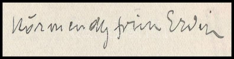 1930 Körmendi-Frim Ervin (1885 - 1939)  festőművész saját kézzel aláírt levele, "Műterem" ...