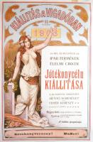 1903 Bel- és külföldi ipartermékek, élelmi cikkek jótékony célú kiállítása, REPRINT plakát, szakadással, 95×62 cm