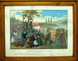 Kossuth Lajos búcsúja a hazától, nagyméretű színes nyomat keretben 70x90cm