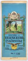1929 Velencei tó és környéke, 1:25.000, M. Kir. Állami Térképészet, Kirándulók térképe 17. sz.,Vízisport térképek 3. sz., szakadt, 64x49 cm