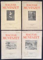 1929 Magyar Művészet 4 száma (V. évf. 1., 3-4.,6.) Szakadozott gerincekkel, 2 szám gerince elvált a borítótól, kijár.