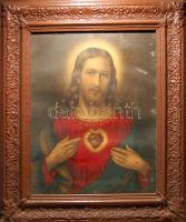 XX. század eleje: Jézus nyomat keretben, 60x70cm