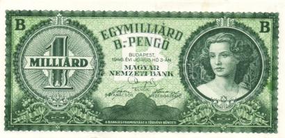 1946. 1000.000.000BP "zöld" T:I- alsó ívszélen kis beszakadás