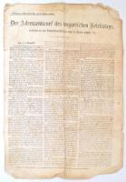 1866. február 22. A Magyar Országgyűlés felirati javaslata az uralkodóhoz az alkotmányosság helyreállításáért. Deák Ferenc javaslata a Pester Lloydban. Hajtva