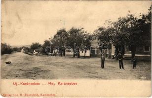 1918 Karánsebes, Újkaránsebes,  Caransebesul Nou, Schwabendorf; utca, üzlet. H. Rosenfeld kiadása / street, shop  (EK)