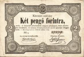 1849. 2Ft kincstári utalvány "Kossuth bankó" T:II-/III+