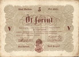 1848. 5Ft "Kossuth bankó" 2klf színvariánsban T:II-/III+