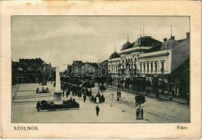 1928 Szolnok, Fő tér, üzletek (gyűrődés / crease)