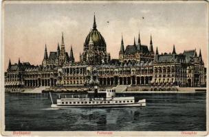 Budapest V. Országház, Parlament, gőzhajó (kopott sarkak / worn corners)