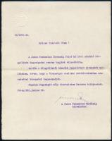 1931 A pécsi Janus Pannonius társaság levele Gerő Ödön (1863-1939) újságíró, műkritikusnak, melyben ...