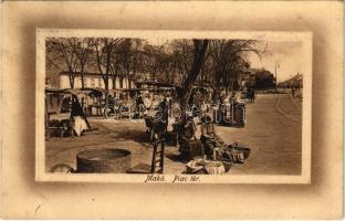 1917 Makó, Piac tér, árusok (ázott / wet damage)