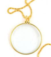 Nagyító láncon, d: 4,5 cm, h: 90 cm