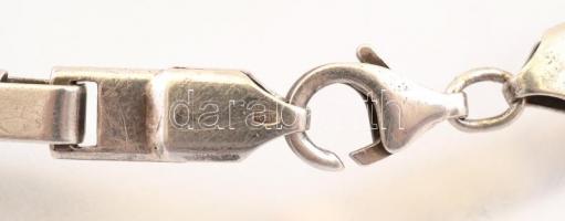 Ezüst(Ag) glídes karkötő, jelzett, kapocs rosszul záródik, h: 21 cm, nettó: 19 g