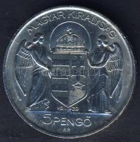 1939. 5P Ag "Horthy balra" T:2 kis ph
