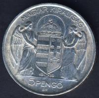 1939. 5P Ag "Horthy balra" T:2 kis ph