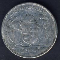1930. 5P Ag "Horthy jobbra" T:3