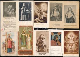 cca 1910-1960 36 db szentkép és képeslap, vegyes állapotban, közte litho, egy viaszpecséttel