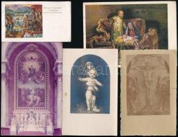 cca 1910-1960 36 db szentkép és képeslap, vegyes állapotban, közte litho, egy viaszpecséttel
