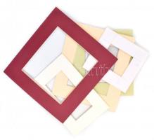 cca 70 db kisebb méretű paszpartu, 5,2x6 és 22,5x28,5 cm közötti méretben, karton, többségében újsze...