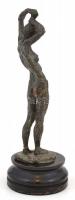 Győrfi I. jelzéssel: Akt, bronz, fa talapzaton, m: 21,5 cm