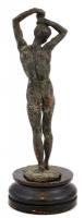 Győrfi I. jelzéssel: Akt, bronz, fa talapzaton, m: 21,5 cm