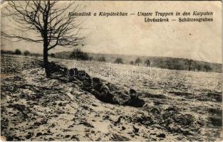 1916 Katonáink a Kárpátokban, lövészárok / Unsere Truppen in den Karpaten, Schützengraben / WWI Austro-Hungarian K.u.K. military, soldiers in the trenches in the Carpathian Mountains (EK)