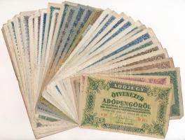1945-1946. 30db-os vegyes pengő, adópengő bankjegy tétel T:vegyes