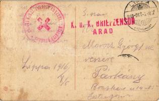 1916 Első világháborús osztrák-magyar katonai romantikus üdvözlőlap / WWI K.u.K. (Austro-Hungarian) ...