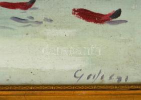 Olvashatatlan jelzéssel: Virágcsendélet. Olaj, vászon-karton, üvegezett keretben, 50×40 cm