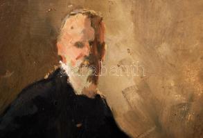 Kunwald Cézár (1870-1947): Úriember. Olaj, karton, jelzett, antik keretben, 40×25 cm