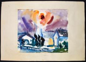 Jelzés nélkül: A nap tüze. Akvarell, papír, 31x36 cm