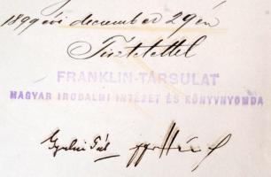 1899 A Franklin Társulat igazgatóságának értesítő levele fejléces papíron Gerő Ödönnek (1863-1939), ...