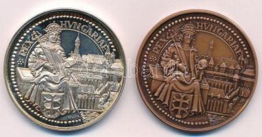Renner Kálmán (1927-1994) DN "Mátyás király" jelzett Ag és Br emlékérem pár (36,50g/0.835/...