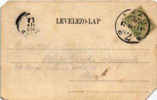 1903 Arad, Andrássy tér, Minorita templom, városi vasút. Bloch H. nyomdája kiadása / square, church,...