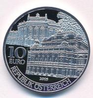 Ausztria 2005. 10E Ag "Az Opera és a Várszínház újranyitása" eredeti tokban, tanúsítvánnya...