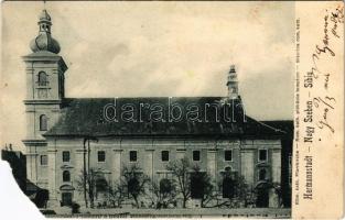 1905 Nagyszeben, Hermannstadt, Sibiu; Röm. kath. Pfarrkirche / Biserica rom. kath. / Római katolikus plénánia templom / Catholic parish church (EM)