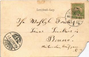 1905 Nagyszeben, Hermannstadt, Sibiu; Röm. kath. Pfarrkirche / Biserica rom. kath. / Római katolikus...