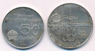 1974. 50Ft Ag + 100Ft Ag "MNB" pár T:1 patina
Adamo EM44, EM45