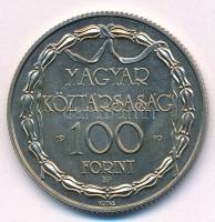 1990. 100Ft Cu-Ni "200 éves a hivatásos magyar nyelvű színjátszás" kapszulában, tájékoztat...