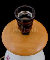 Herendi indiai kosár mintás porcelán lámpa, búrával, kézzel festett, jelzett, hibátlan, m: 36 cm + b...
